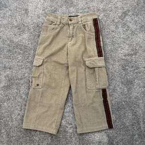 Vintage Y2K Lee Pipes Corduroy Pants Boys 8R Cargo Skater Utility Streetwear